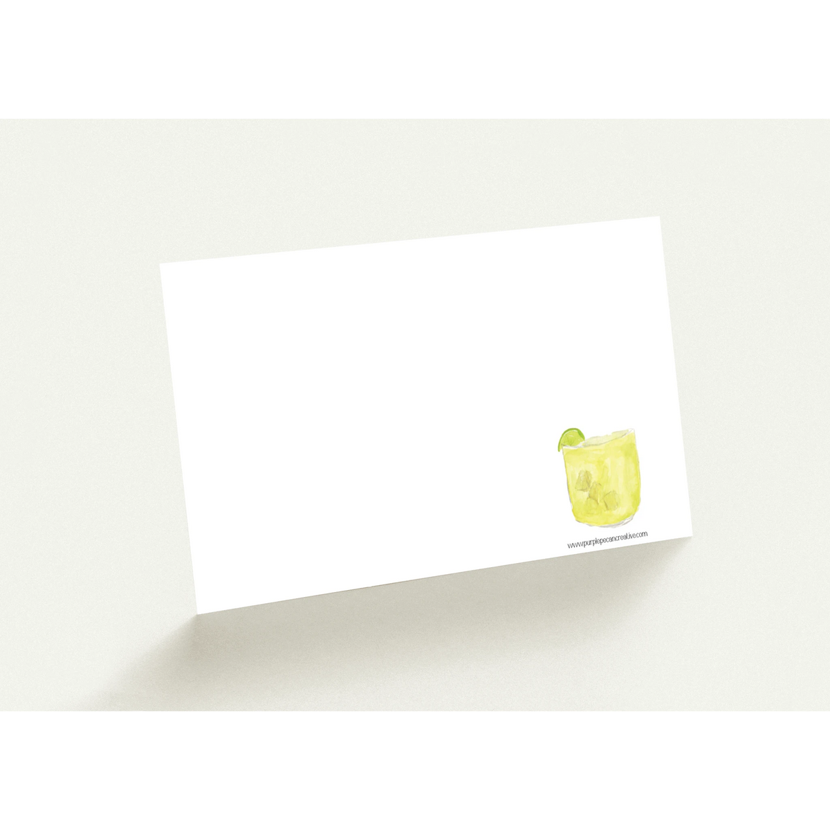 Margarita cocktail watercolor mini notecard, additional view