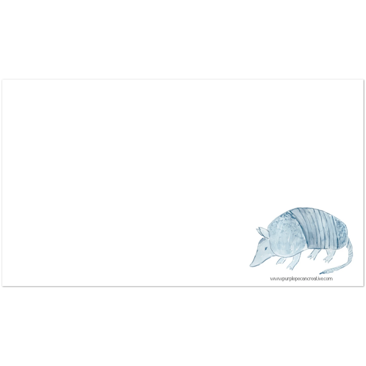 Armadillo watercolor mini notecard by Anne Attaway Spears