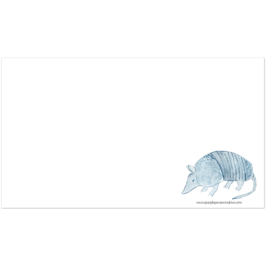 Armadillo watercolor mini notecard by Anne Attaway Spears