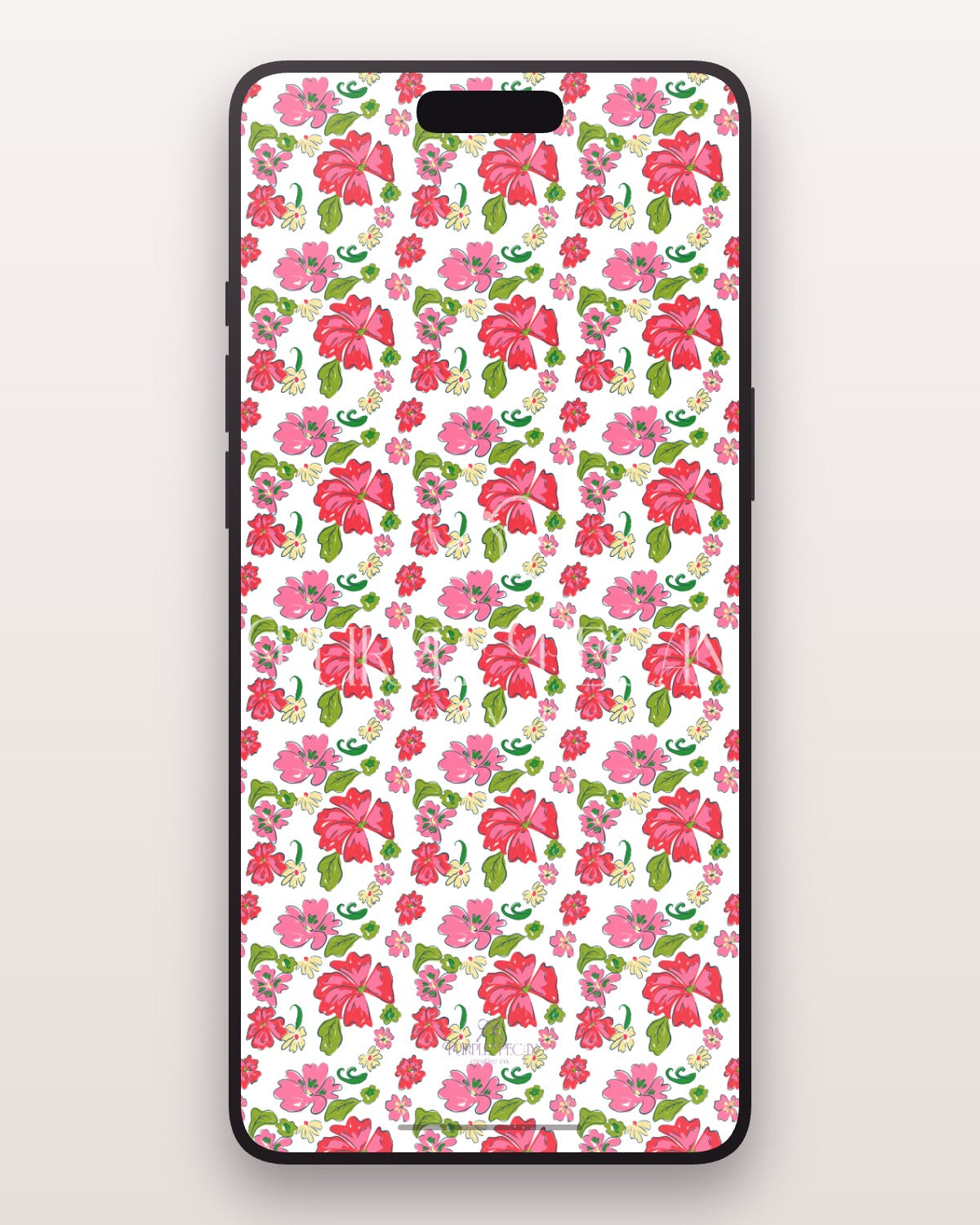 Bright & Lovely floral watercolor wallpaper displayed on phone screen