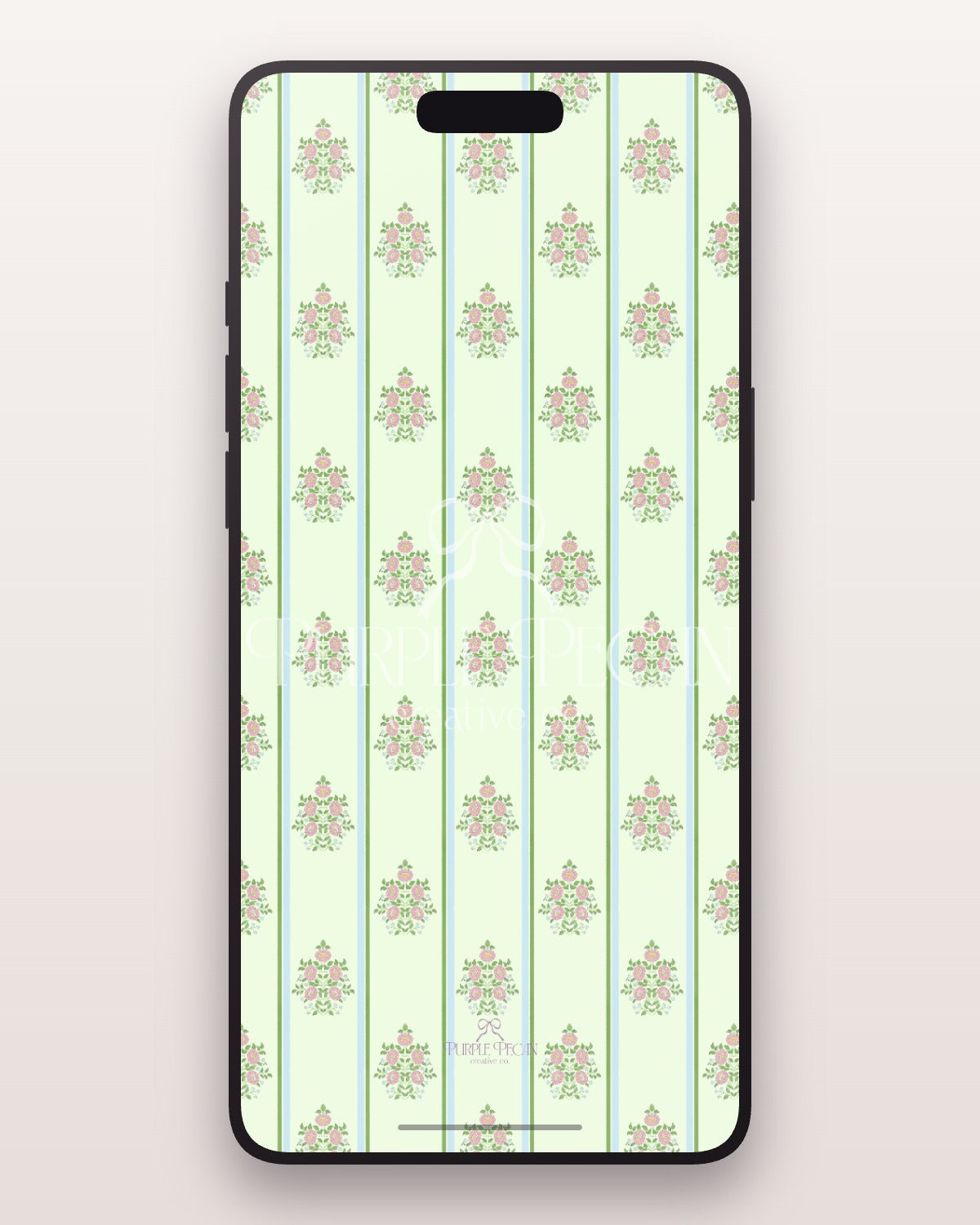 Sweet Green floral watercolor wallpaper displayed on phone screen